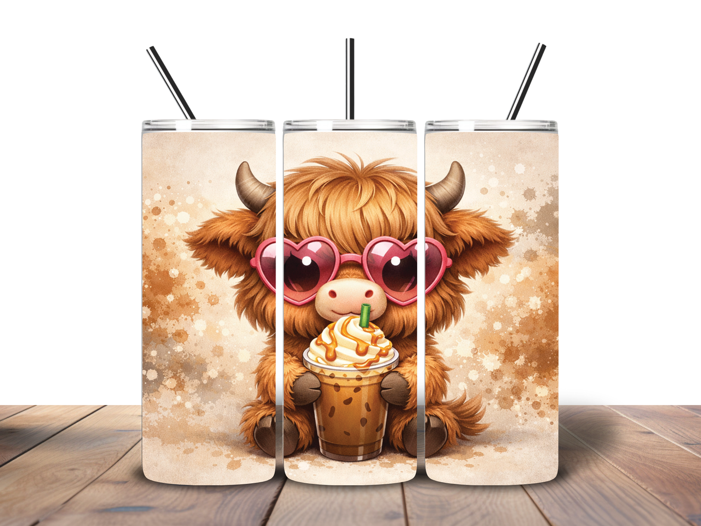 Highland Cow Iced Coffee 20 oz Tumbler – Cute & Cozy Vibes