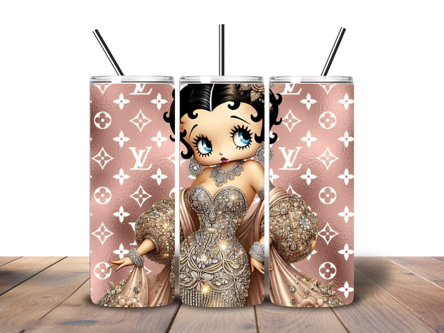 Glam Diva Cartoon Tumbler – 20 oz Luxury Inspired Pink Designer Style Cup