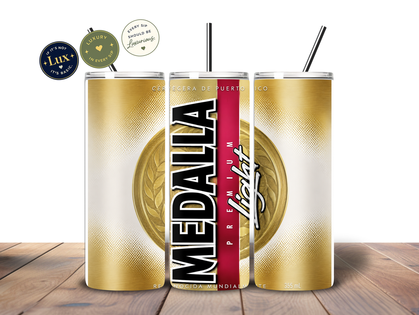 Medalla Premium Light 20 oz Skinny Tumbler – Puerto Rico Inspired