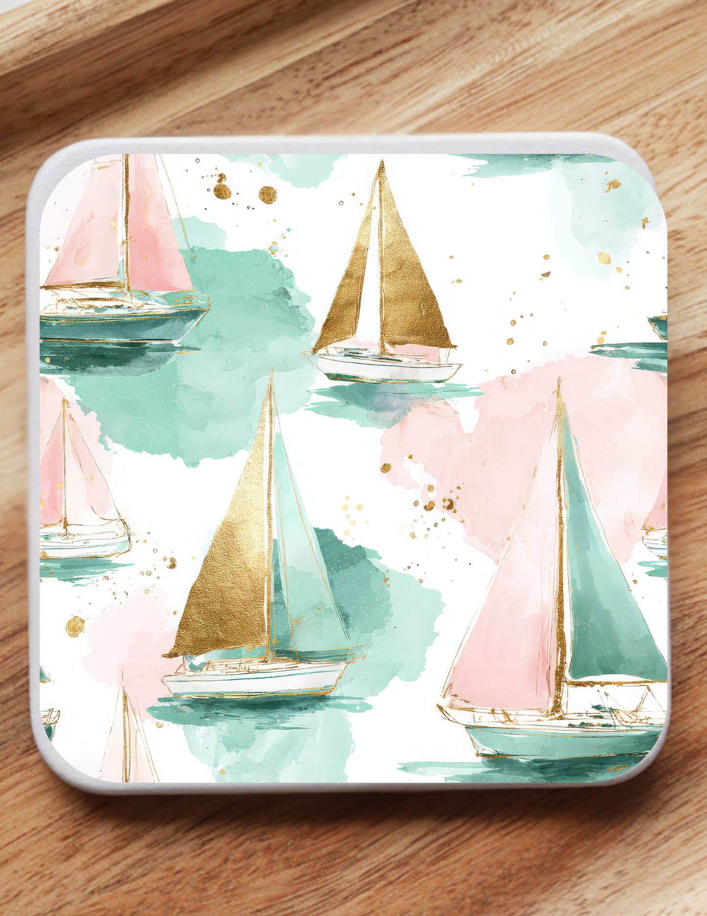 Coastal Luxe Coaster Set (5 Pack) | Nautical, Jellyfish, Sailboats & Floral Summer Designs