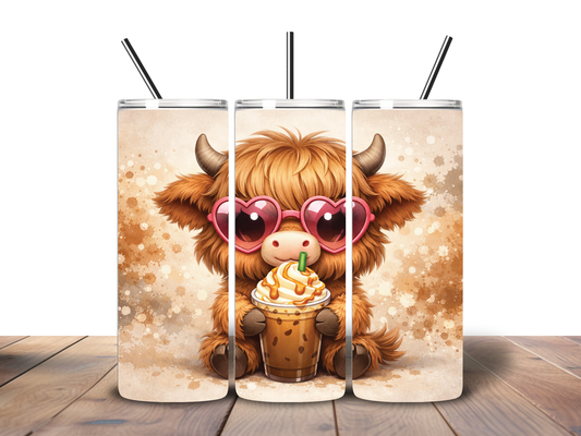 Highland Cow Iced Coffee 20 oz Tumbler – Cute & Cozy Vibes