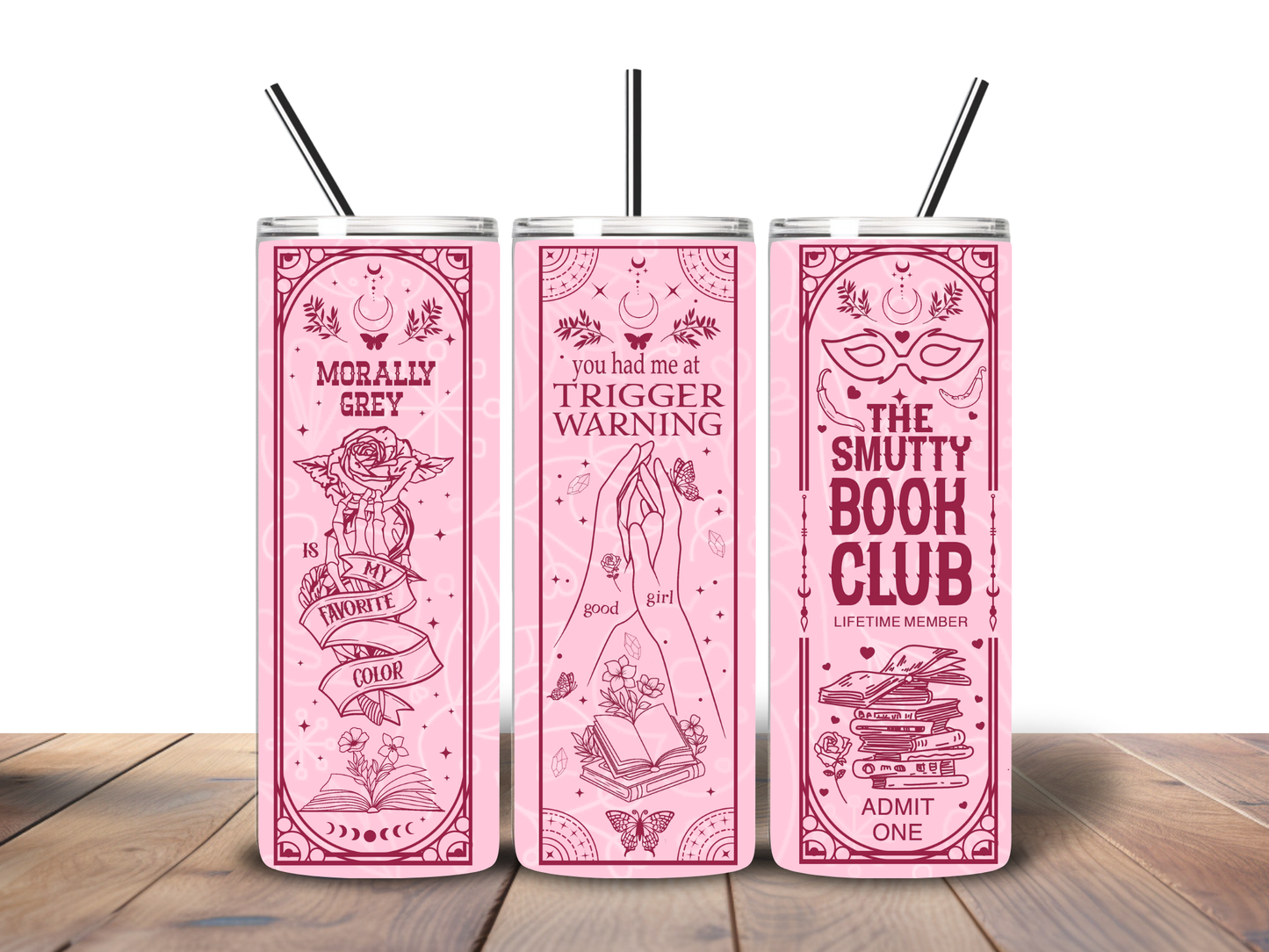 Bookish Babe 20oz Tumbler | Smutty Book Club | Morally Grey Reader Cup