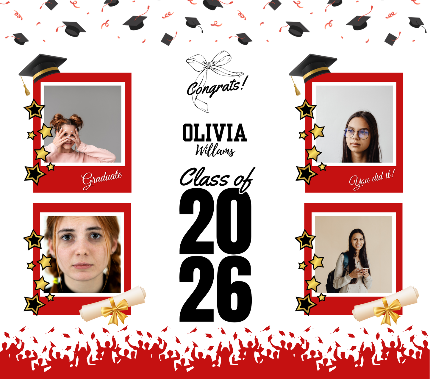 Personalized Graduation Collage Tumbler | Class of 2026 Custom Photo Gift | Senior Grad Keepsake | Graduation Gift Idea