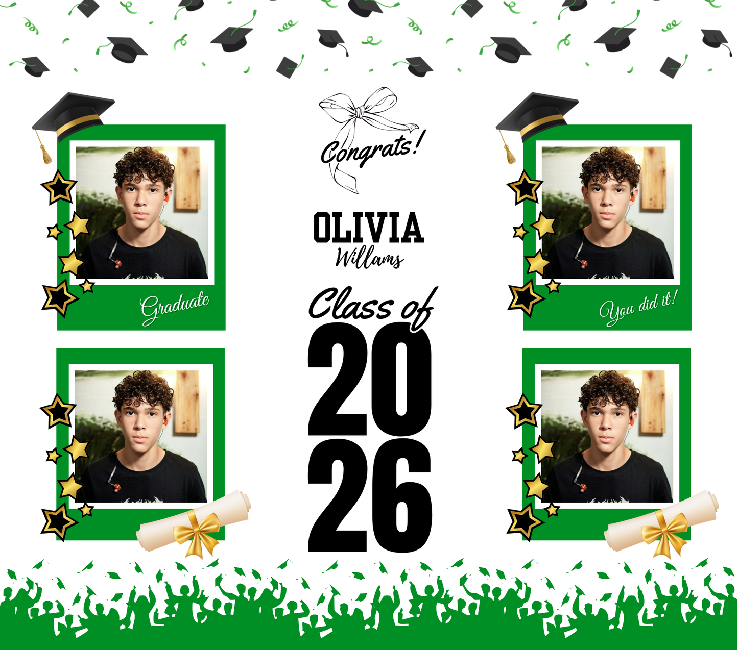 Personalized Graduation Collage Tumbler | Class of 2026 Custom Photo Gift | Senior Grad Keepsake | Graduation Gift Idea