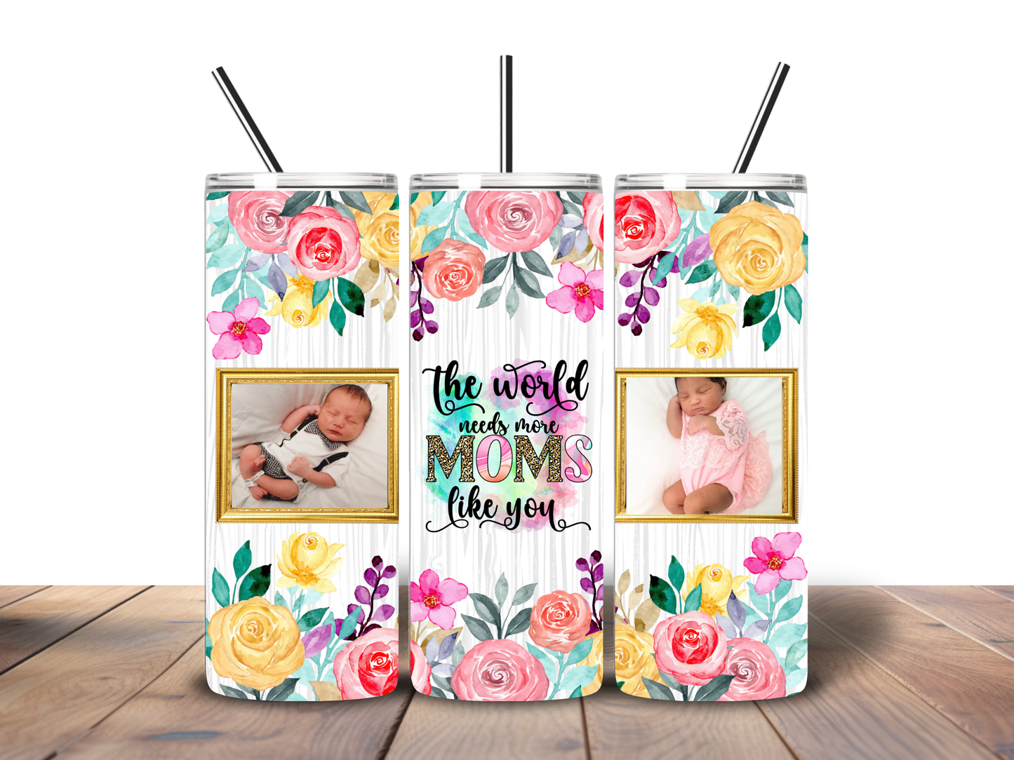 Personalized Photo Collage Tumbler – Custom Name Skinny Tumbler | Memory Keepsake Gift