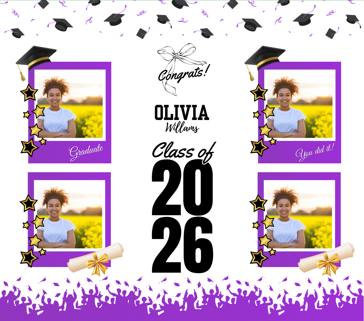 Personalized Graduation Collage Tumbler | Class of 2026 Custom Photo Gift | Senior Grad Keepsake | Graduation Gift Idea