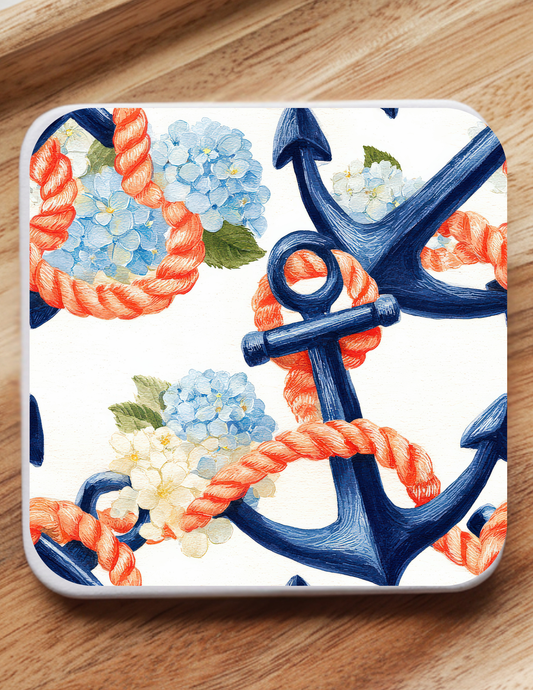 Summer Coastal Coaster Set (5 Pack) | Hydrangea, Nautical & Floral Designs