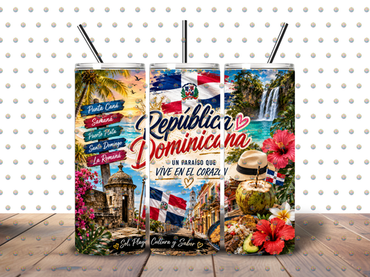 República Dominicana 20 oz Skinny Tumbler