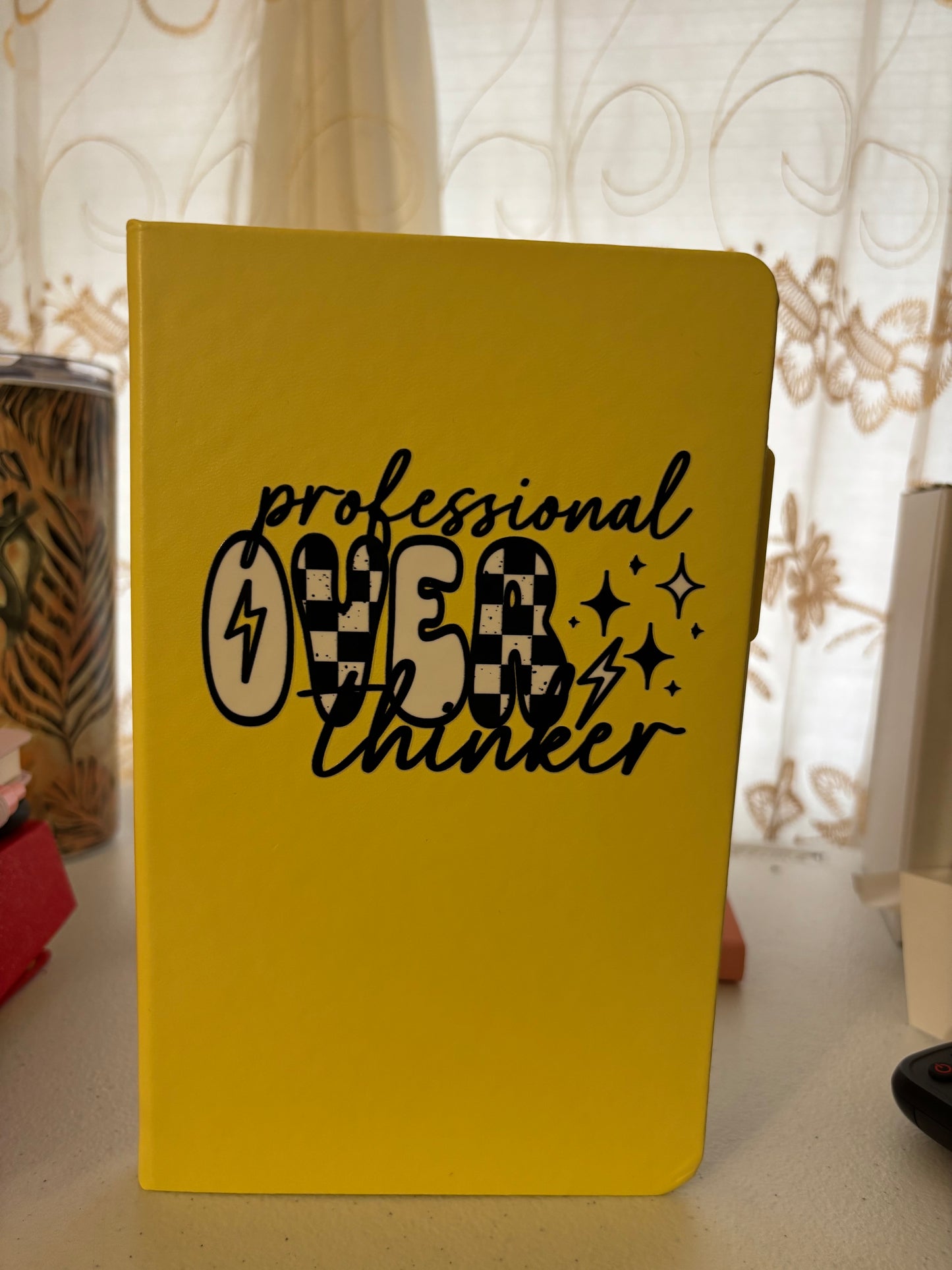 Professional Overthinker Journal | Funny Aesthetic Notebook | Gift for Anxiety Queen, Boss Babe, Planner Lover