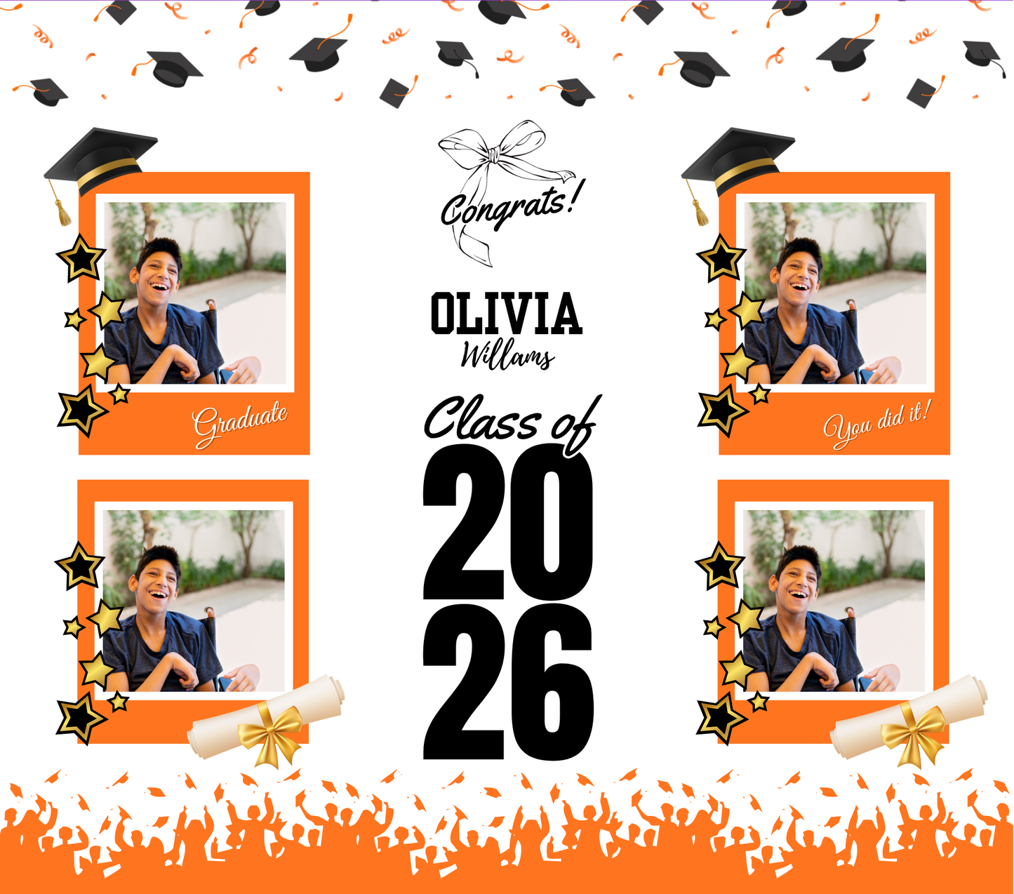 Personalized Graduation Collage Tumbler | Class of 2026 Custom Photo Gift | Senior Grad Keepsake | Graduation Gift Idea