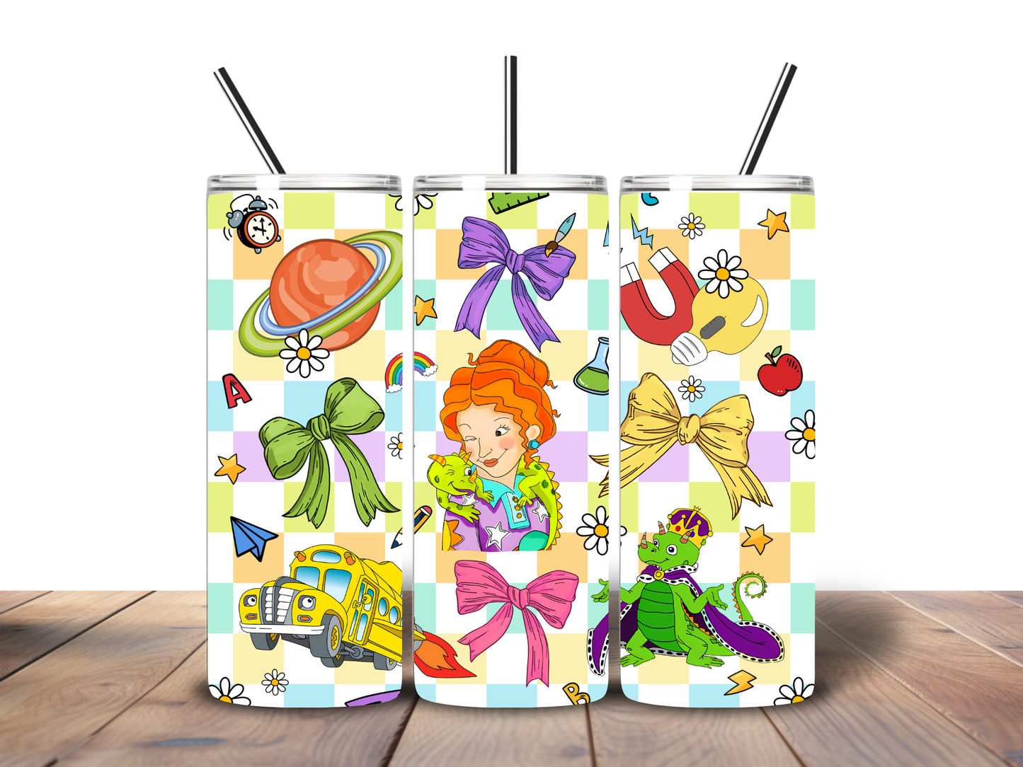 Magic School Bus Throwback 90s Cartoon Vibes 20 oz Tumbler – Nostalgic Cute Cup