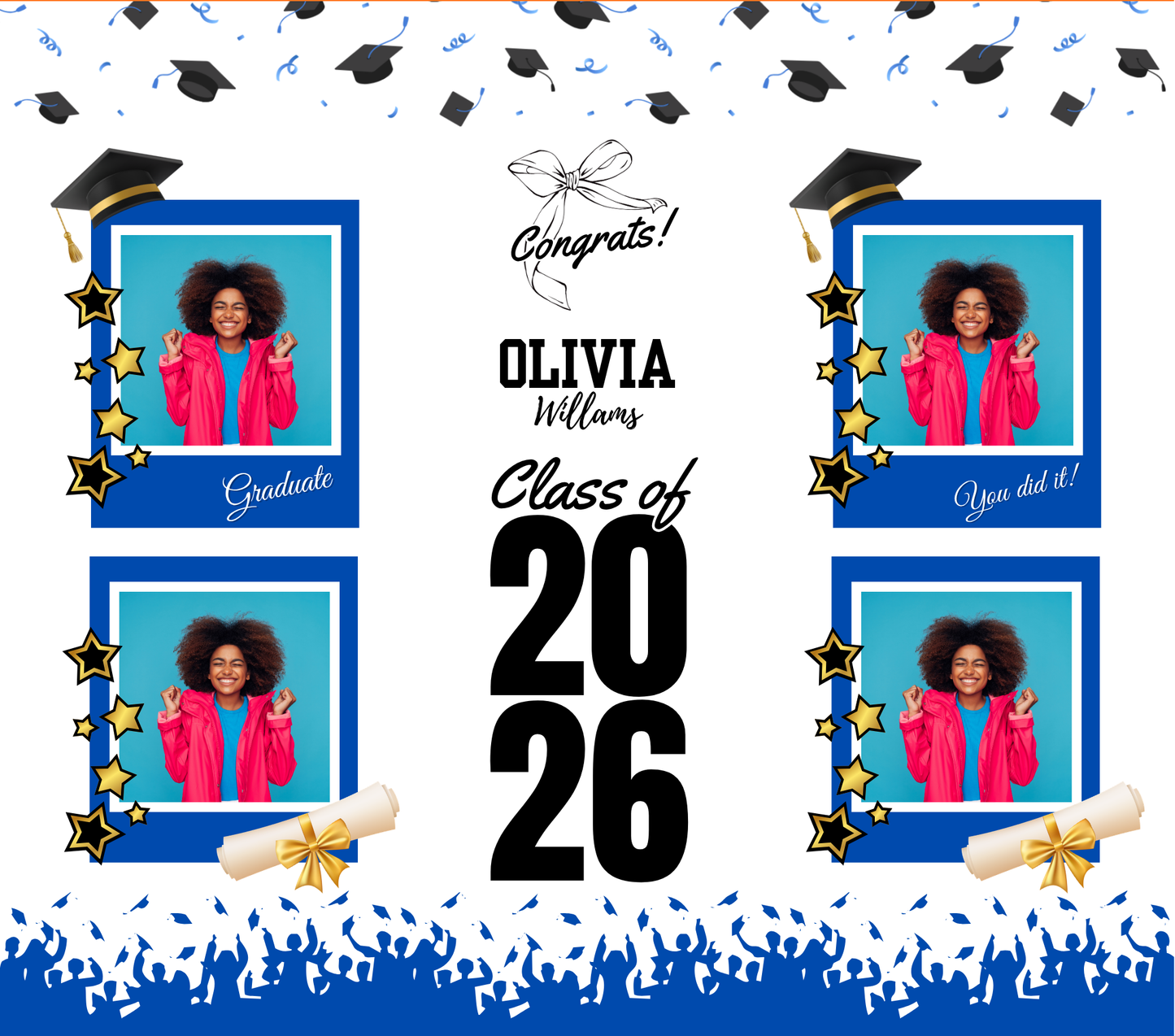 Personalized Graduation Collage Tumbler | Class of 2026 Custom Photo Gift | Senior Grad Keepsake | Graduation Gift Idea