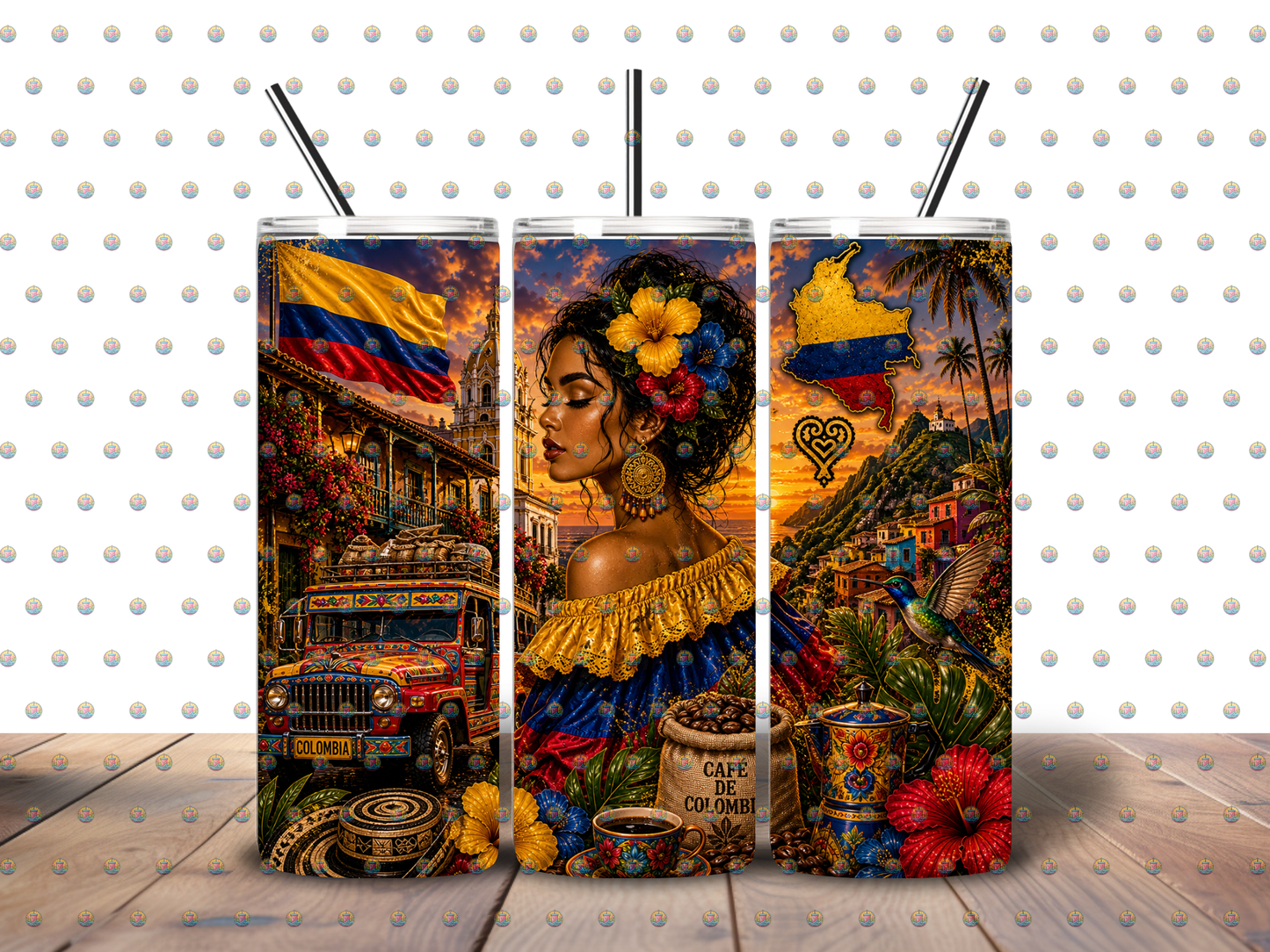Colombia Inspired 20 oz Skinny Tumbler