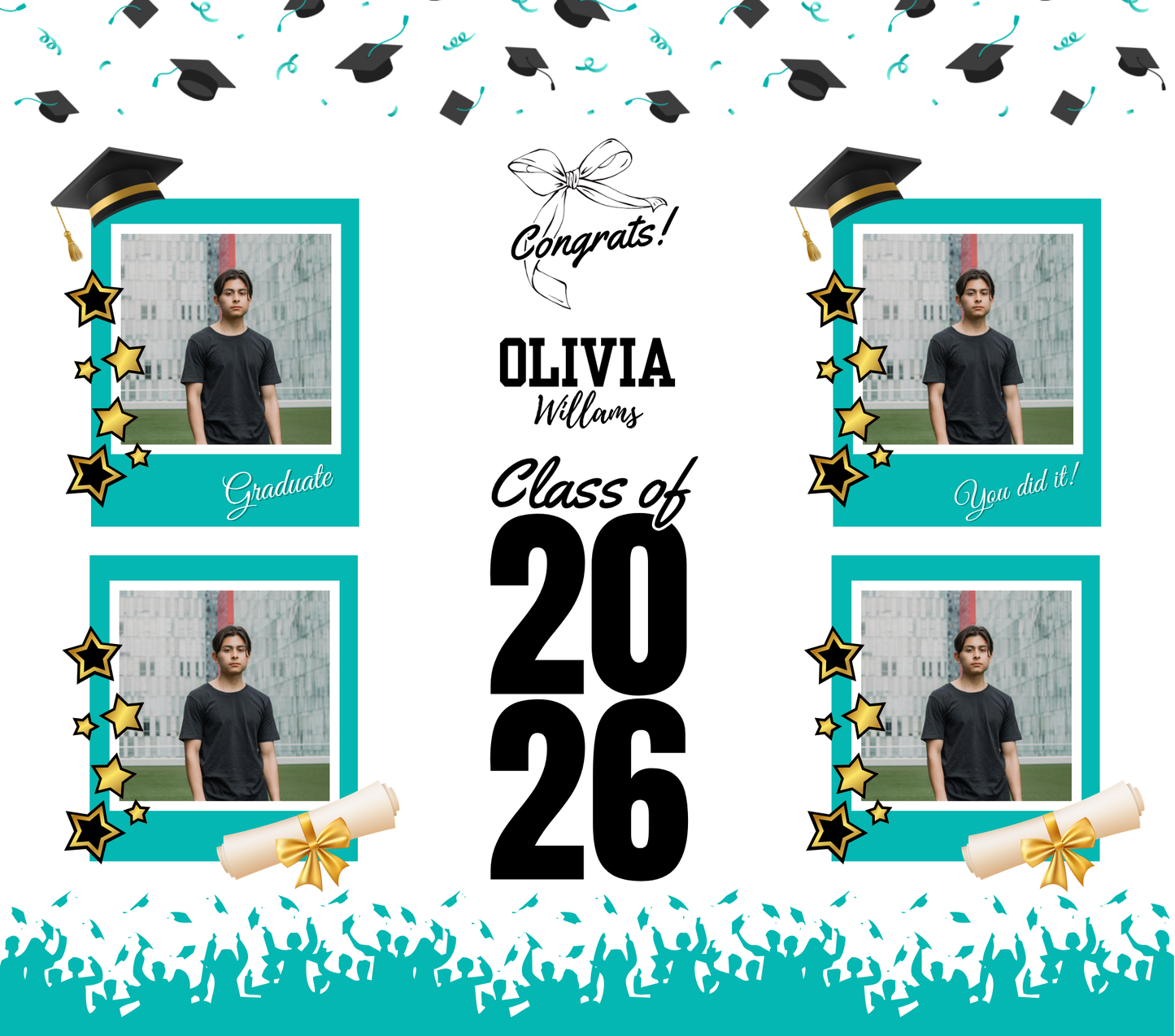 Personalized Graduation Collage Tumbler | Class of 2026 Custom Photo Gift | Senior Grad Keepsake | Graduation Gift Idea