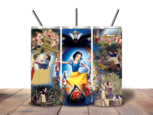 Fairytale Princess Story Tumbler – 20 oz Classic Cartoon Inspired Skinny Tumbler