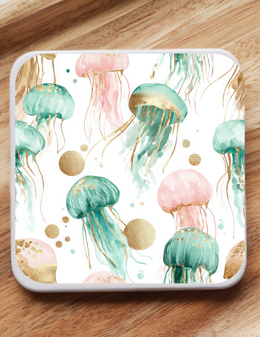 Coastal Luxe Coaster Set (5 Pack) | Nautical, Jellyfish, Sailboats & Floral Summer Designs