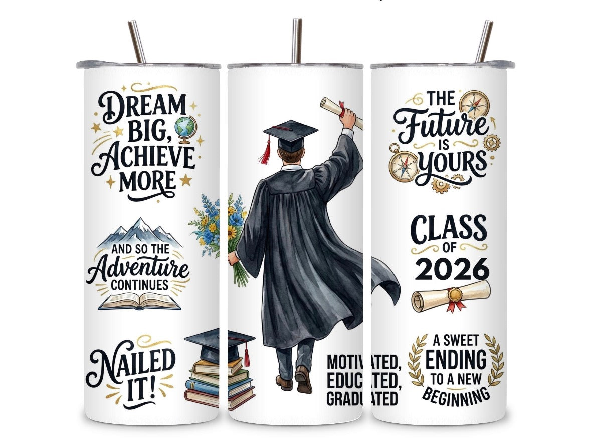 Graduation 2026 Tumbler – Male & Female Versions Available