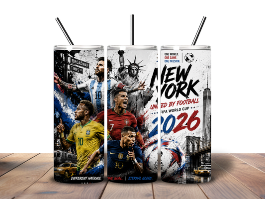 FIFA World Cup 2026 Tumbler – Soccer Fan 20 oz Skinny Tumbler | Football Lover Gift | Sports Travel Cup