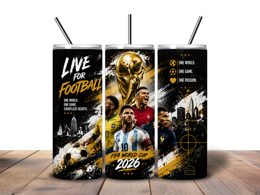 FIFA World Cup 2026 Tumbler – Soccer Fan 20 oz Skinny Tumbler | Football Lover Gift | Sports Travel Cup